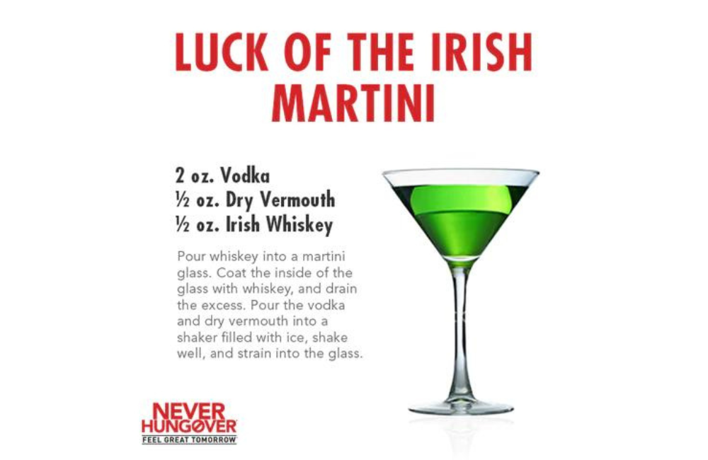 Drink a 'Luck of the Irish Martini' on St. Patricks Day!